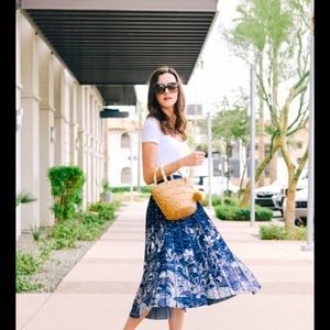 Anthropologie Blue Haven pleated skirt